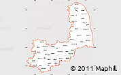 Silver Style Simple Map of ZIP codes starting with 484, cropped outside
