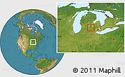 Satellite Location Map of ZIP code 48864