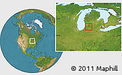 Satellite Location Map of ZIP code 49004