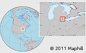 Gray Location Map of ZIP code 49238