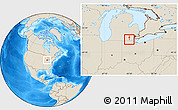 Shaded Relief Location Map of ZIP code 49238
