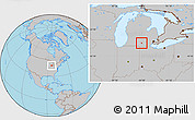 Gray Location Map of ZIP code 49246