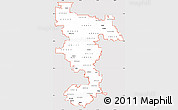 Silver Style Simple Map of ZIP codes starting with 493, cropped outside