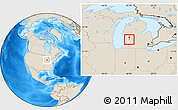 Shaded Relief Location Map of ZIP code 49506