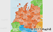 Political Shades 3D Map of ZIP codes starting with 496