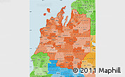 Political Shades Map of ZIP codes starting with 496