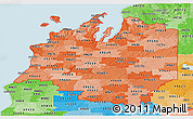 Political Shades Panoramic Map of ZIP codes starting with 496