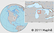 Gray Location Map of ZIP code 49640