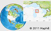 Physical Location Map of ZIP code 49640, highlighted country, highlighted county