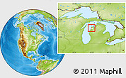 Physical Location Map of ZIP code 49640, highlighted county
