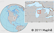 Gray Location Map of ZIP code 49660