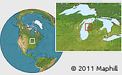 Satellite Location Map of ZIP code 49660