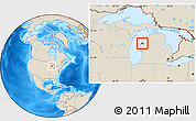 Shaded Relief Location Map of ZIP code 49660