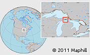 Gray Location Map of ZIP code 49762