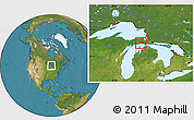 Satellite Location Map of ZIP code 49762