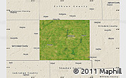Satellite Map of Branch County, shaded relief outside