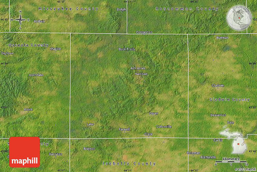 Satellite Map of Clare County