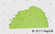 Physical Map of Huron County, cropped outside