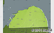 Physical Map of Huron County, darken