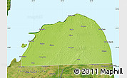 Physical Map of Huron County, satellite outside