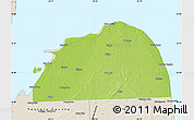 Physical Map of Huron County, shaded relief outside