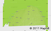Physical Map of Huron County, single color outside