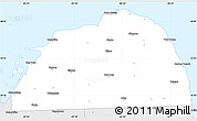 Silver Style Simple Map of Huron County