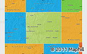 Physical Map of Isabella County, political outside