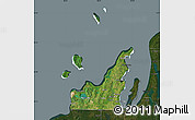 Satellite Map of Leelanau County, darken