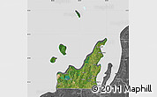 Satellite Map of Leelanau County, desaturated