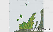 Satellite Map of Leelanau County, semi-desaturated