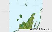 Satellite Map of Leelanau County, single color outside