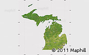 Satellite Map of Michigan, cropped outside