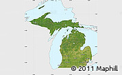 Satellite Map of Michigan, single color outside