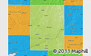 Physical Map of Newaygo County, political outside
