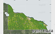 Satellite Map of Presque Isle County, semi-desaturated
