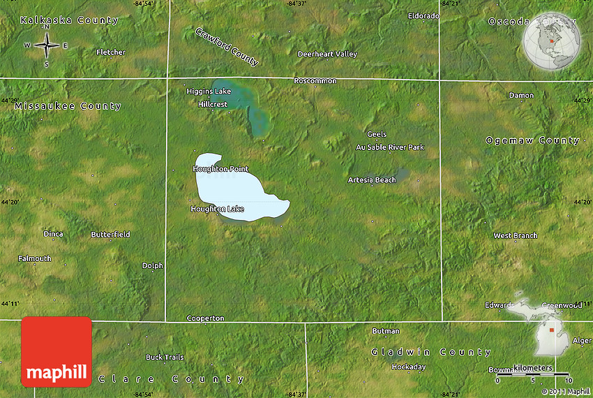 Satellite Map of County