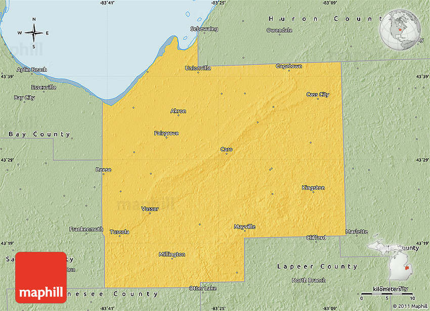 Savanna Style Map Of Tuscola County Savanna Style Map Of Tuscola County