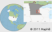 Savanna Style Location Map of ZIP code 55110, highlighted country, highlighted state