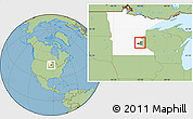 Savanna Style Location Map of ZIP code 55110, highlighted county, highlighted state