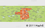 Political Shades Panoramic Map of ZIP codes starting with 554, physical outside