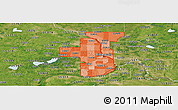 Political Shades Panoramic Map of ZIP codes starting with 554, satellite outside