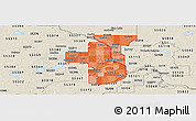 Political Shades Panoramic Map of ZIP codes starting with 554, shaded relief outside