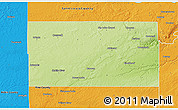 Physical 3D Map of Carlton County, political outside