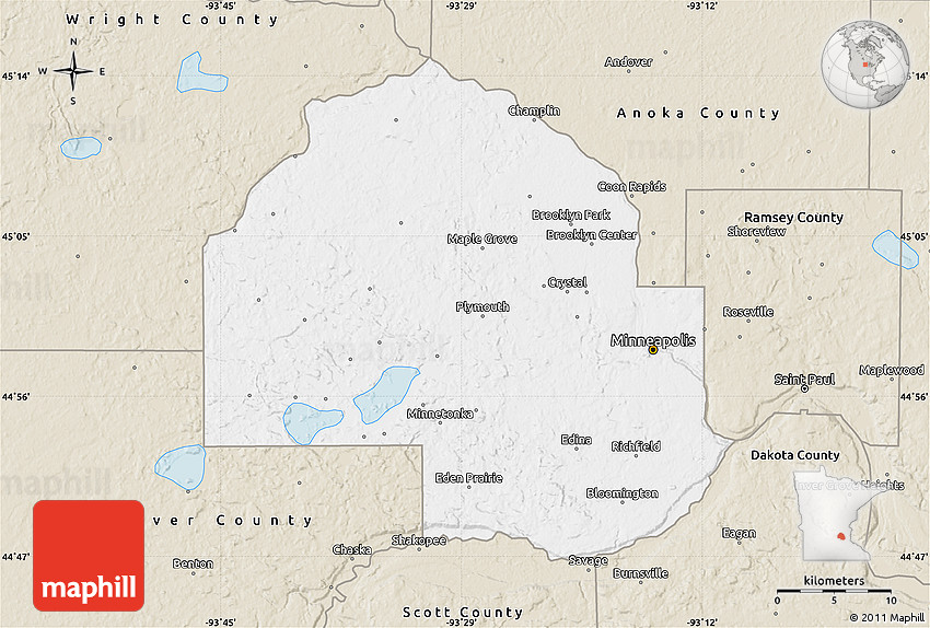 Classic Style Map of Hennepin County