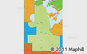 Physical Map of Lake of the Woods County, political outside