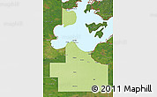 Physical Map of Lake of the Woods County, satellite outside