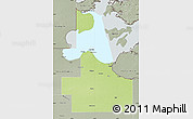 Physical Map of Lake of the Woods County, semi-desaturated