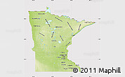 Physical Map of Minnesota, cropped outside