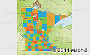 Political Map of Minnesota, physical outside